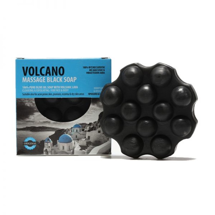 Ексфолиращ лава сапун Santo Volcano, 110 gr, черен