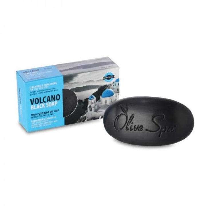 Ексфолиращ лава сапун Santo Volcano, 90 gr, черен