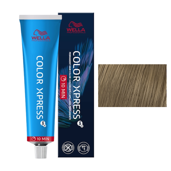 Vopsea de par permanenta Color Xpress Wella Professionals pentru retusarea rapida a radacinilor, 7/1 Medium Blonde Ash, 60 ml