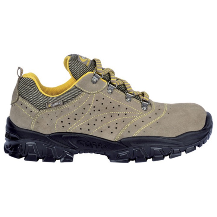 Pantofi de protectie cu bombeu metalic, Cofra, New Nilo S1P, Piele naturala, Bej, 47