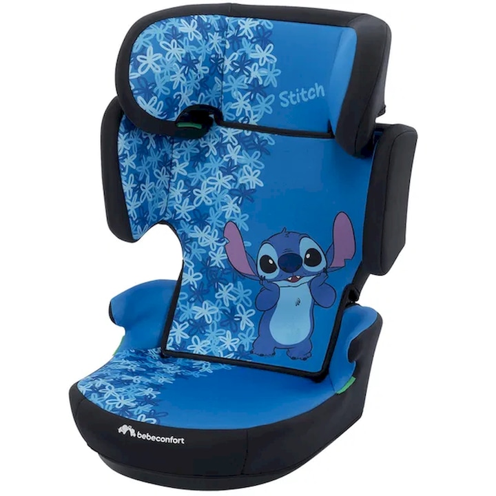 Детско столче за кола Bebe Confort Disney Hera I-Safe, I-Size, 100-150 см, 3.5 - 12 години, 15-36 кг, Забавен стич, Син