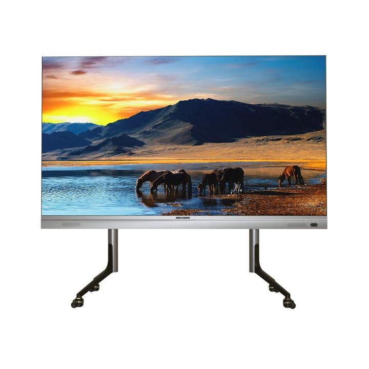 Professzionális képernyő, LED digitális reklámkijelző, All-in-One Hikvision DS-D4218FI-162H, 162", P1.8, 1920×1080, 600 cd/m², Android és Windows, USB 3.0, HDMI, Bluetooth, Audio, Tükrözés, Falra szerelhető