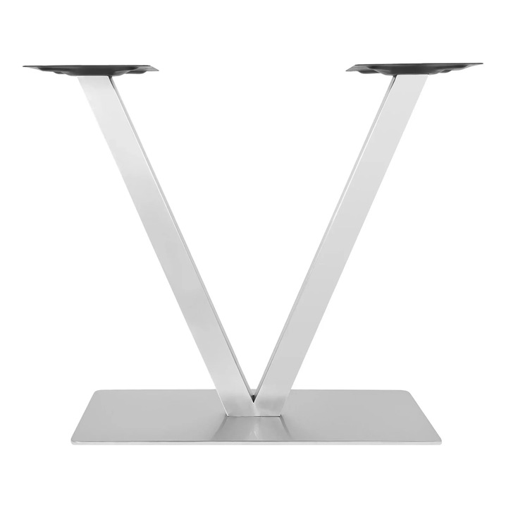 Picior de masa, in forma de V, rezistent la sarcini mari, otel 201, 70 cm, argintiu