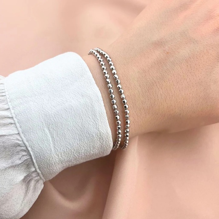 Bratara Argint Bile Hexagonale 3 mm