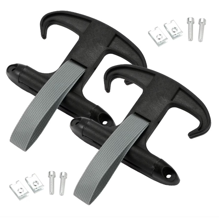 Set de 2 carlige pliabile pentru portbagaj auto, ZOUN, cu amortizor integrat, incluzand instrumente de instalare, usor de montat, pentru cumparaturi, agatarea sacoselor si gentilor, 14 x 11 cm, compatibil cu Volkswagen, culoare neagra