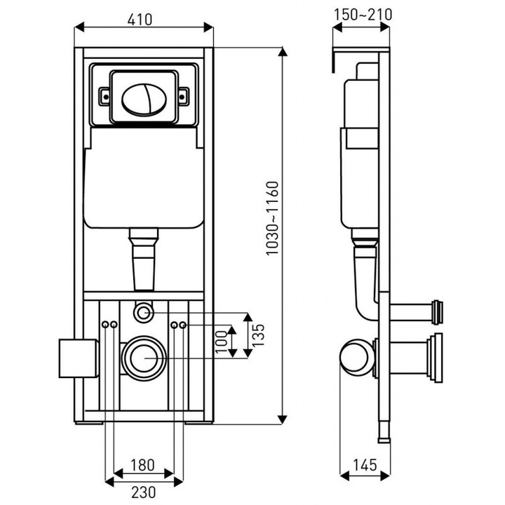 Kerra SUMMER Summer falba építhető wc tartály, szett cm