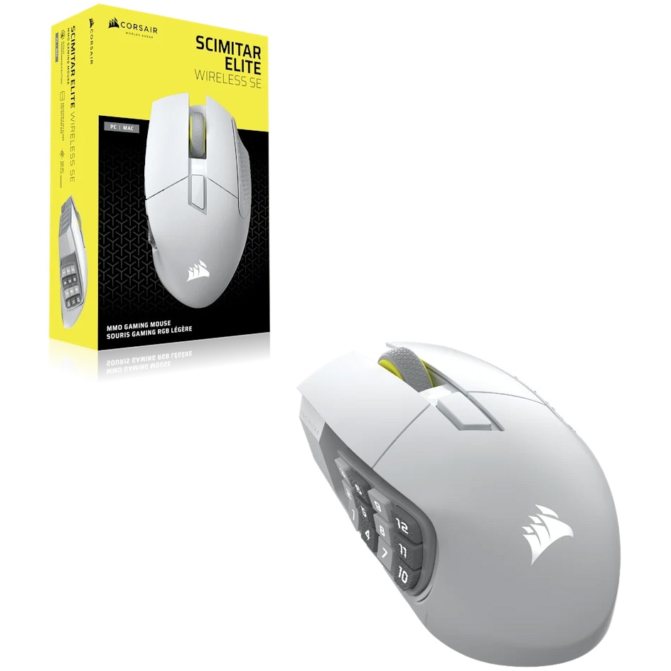 Mouse gaming Scimitar Elite SE wireless, 33000 DPI, alb - eMAG.ro