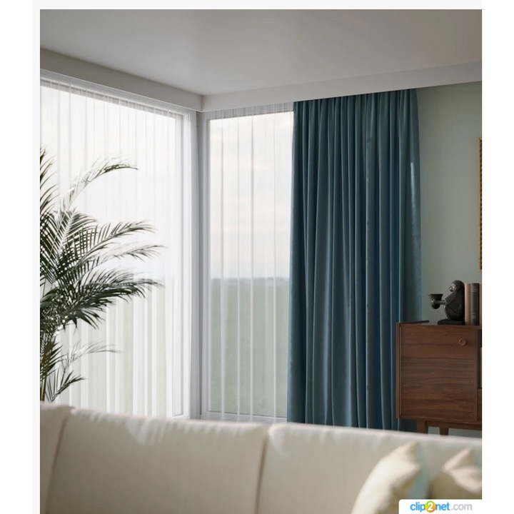 Masca pentru sina perdea din polimer dur, alb, 9cm