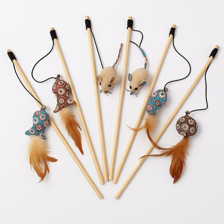 Интерактивна играчка за риболов на въдица за котки, рибки