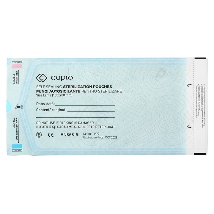 Самозапечатващи се стерилизационни торбички Cupio 135x280 мм - 100 бр.