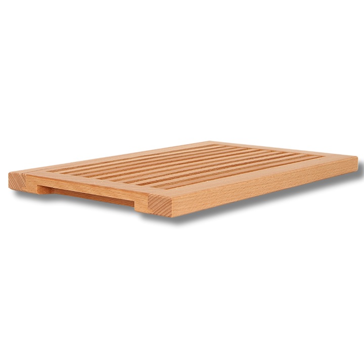 Tocator paine cu caneluri pentru firimituri, Woodcraver, lemn, 40x25cm, natur