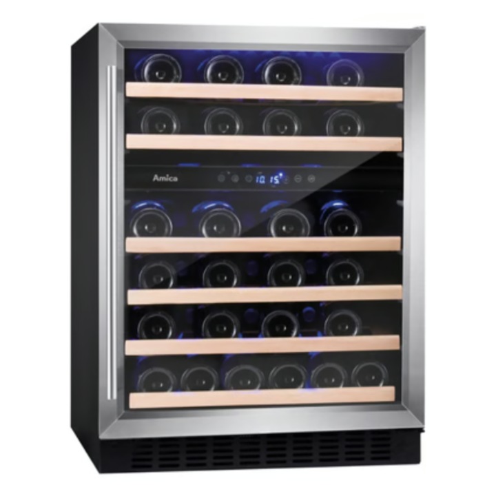 Vitrina frigorifica AMICA WK341111E, 135 l, iluminare LED, filtru UV, aspect inox