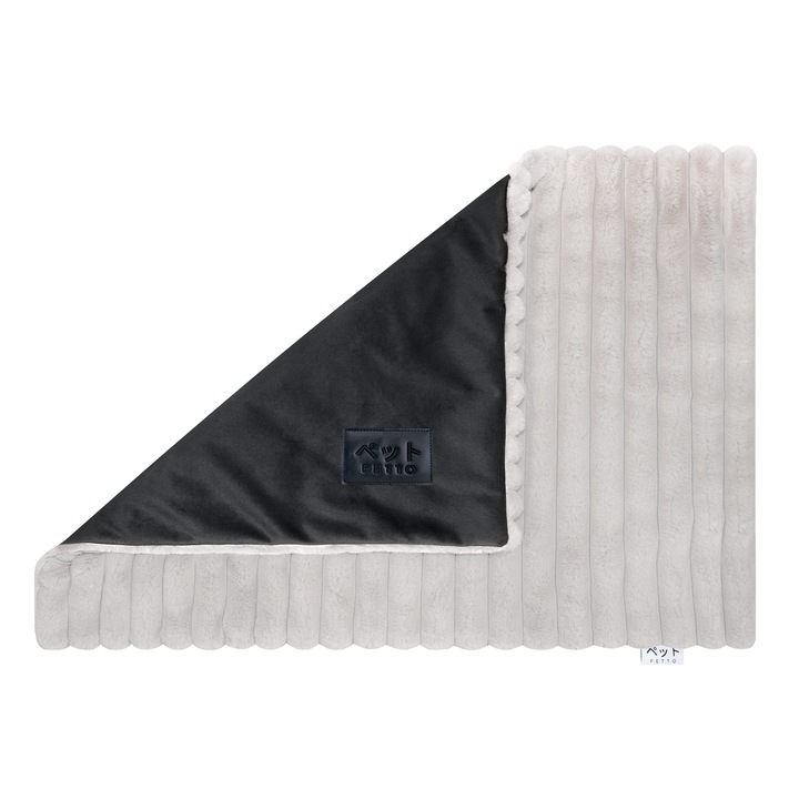 PETTO Mofu Fluffy patura saltea gri/neagra pentru caini L