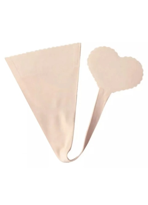 Női bugyi, szív alakú fazon, alacsony derekú, bőrszínű, L