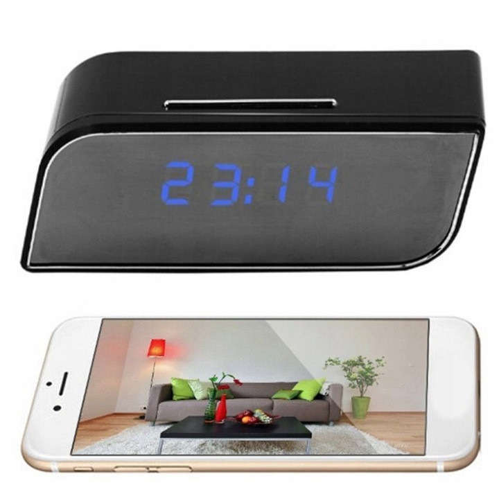 Camera Spy WI-FI IP Ascunsa in Ceas Desteptator Dispozitiv de Spionaj Infrarosu, 1080P FULL HD - FOTOROB