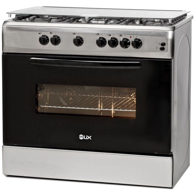 Aragaz LDK 6090 ECAI IX FONTA LPG, 5 Arzatoare, Cuptor electric, Aprindere electrica, convectie duala Inox