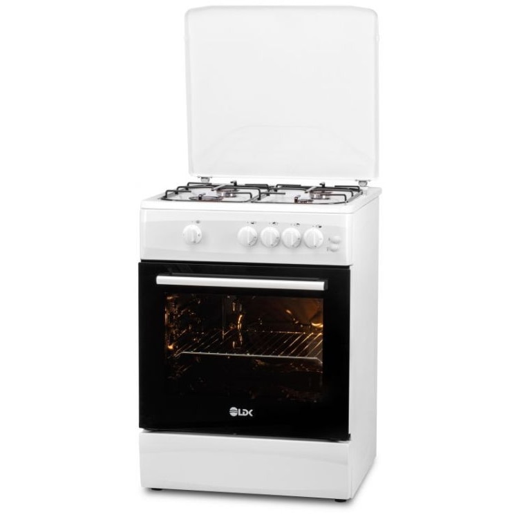 Aragaz LDK 6060 GRAI WH RMV NG, Gaz, 4 Arzatoare, Siguranta, Aprindere electrica Alb