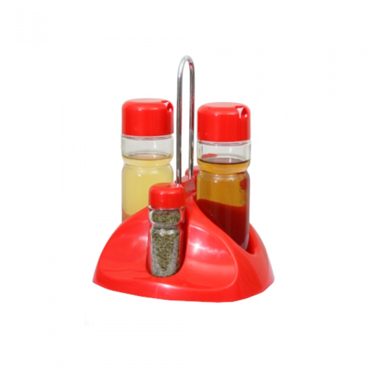 Oliviera 4 piese RAKI suport plastic 160/35ml culoare rosie COLOR LINE