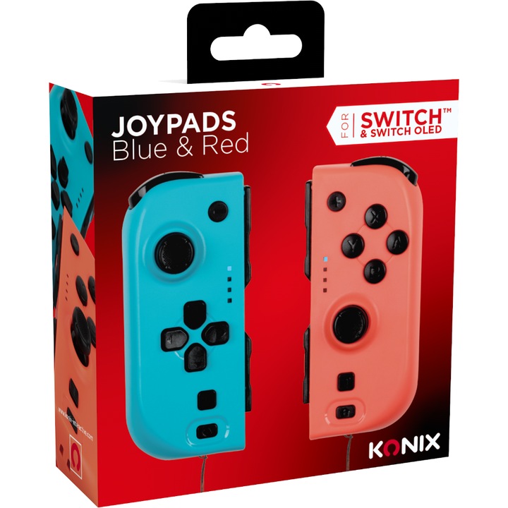 Konix KX-SW-JOYS-BL-RD Nintendo Switch controller wireless, albastru și roșu, pereche
