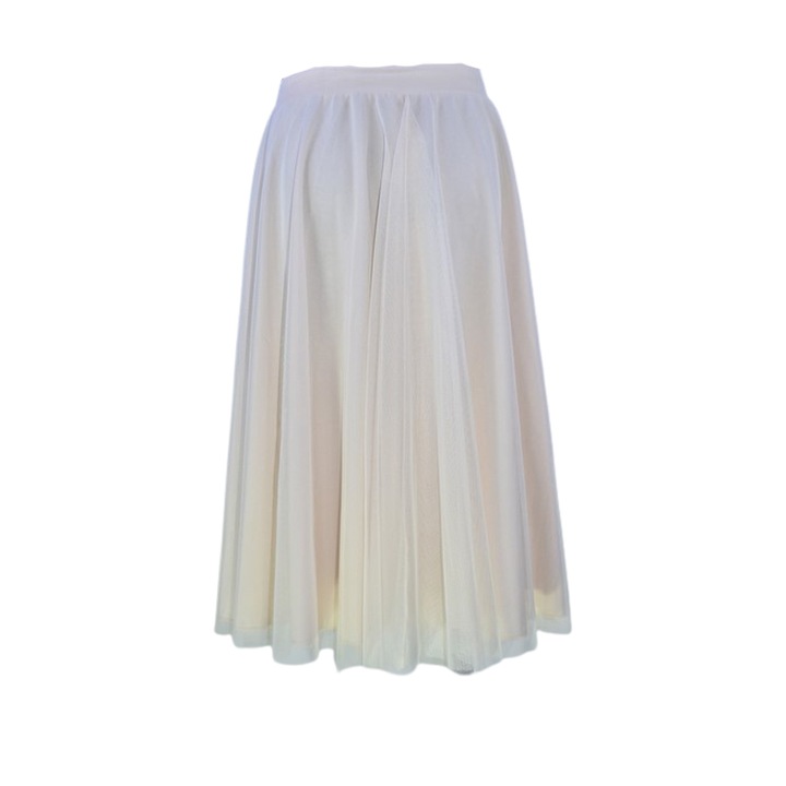 Fusta eleganta din tulle pentru fete, Atut 1256C, Crem 134 CM