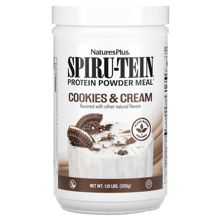 Nutrient proteic, NaturesPlus, Spiru-Tein, pudra, 525 g, pentru masa musculara, pentru barbati si femei