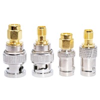 Set de 4 Adaptoare RF SMA, ZGGZERG, BNC tata la SMA mama, BNC tata la SMA tata, BNC mama la SMA mama, BNC mama la SMA tata, Pentru pigtail sau antena 5G GSM 3G 4G GPS WIFI LORA, Metal, Auriu