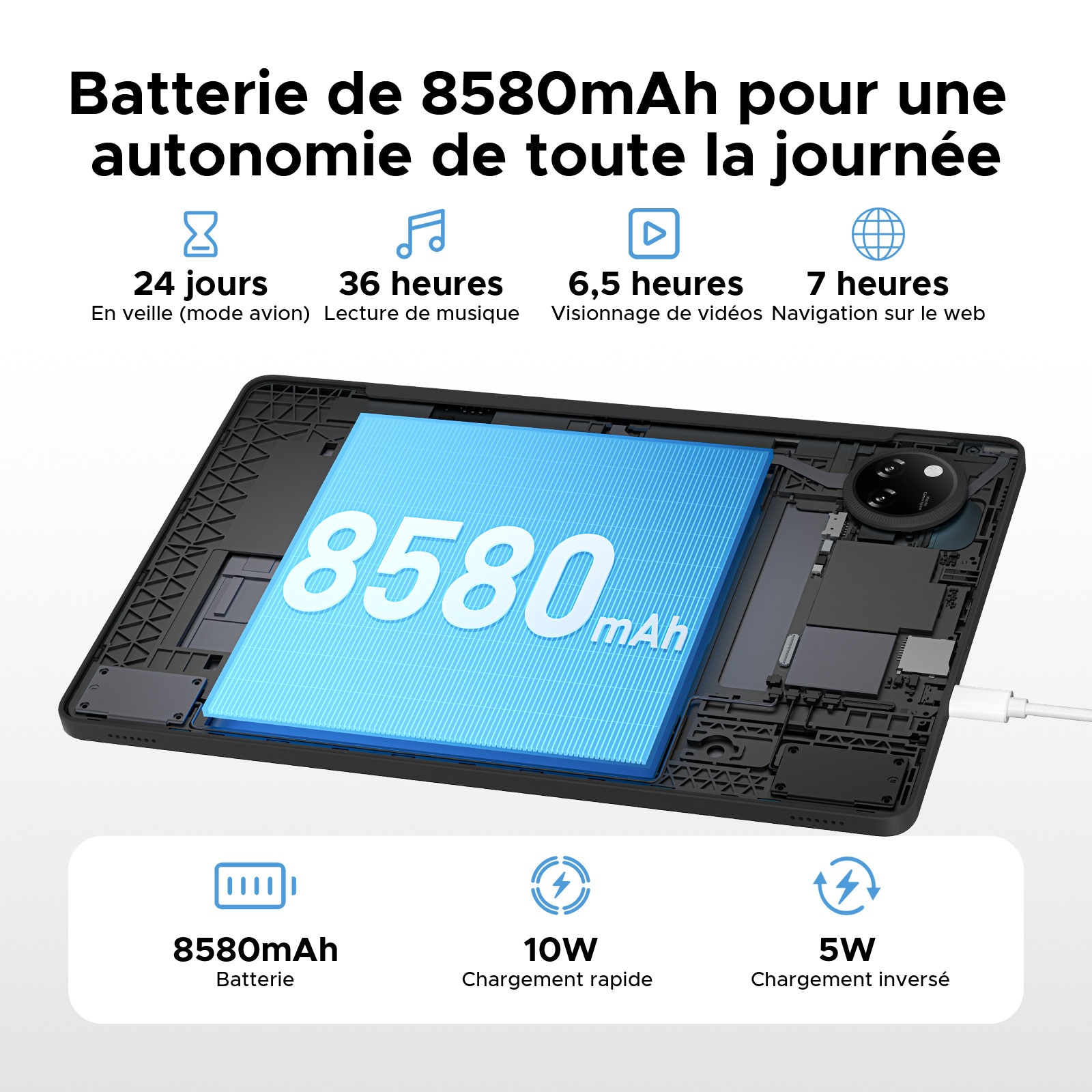 Tableta DOOGEE Tab A9 Pro+, 11 inch, 30GB RAM, 128GB, baterie