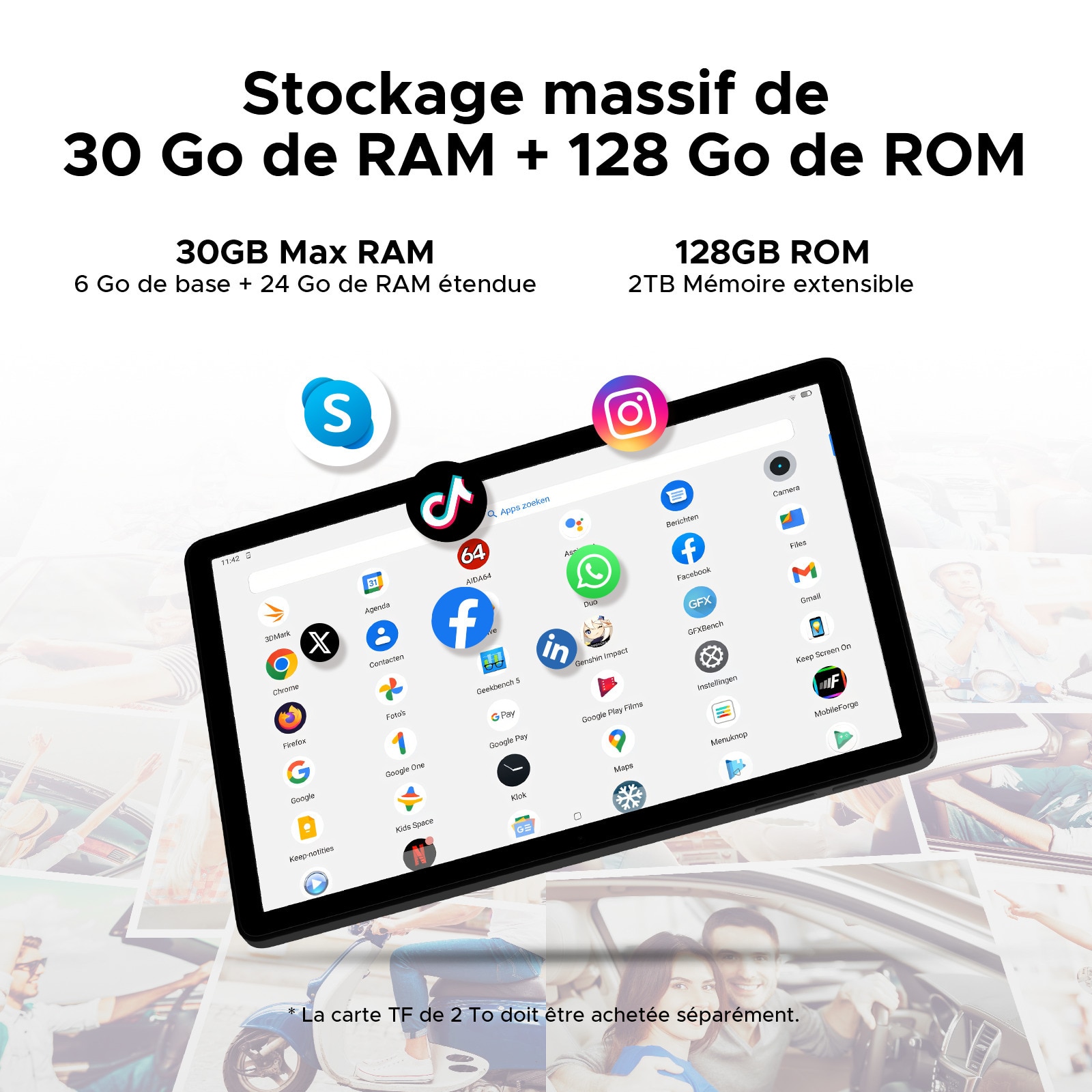 Tableta DOOGEE Tab A9 Pro+, 11 inch, 30GB RAM, 128GB, baterie
