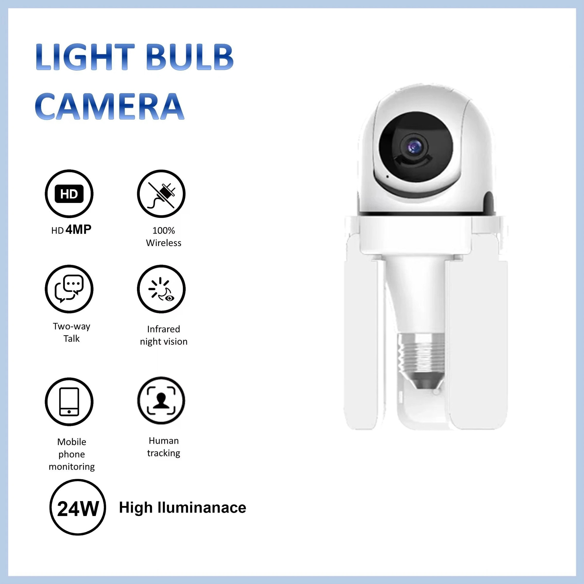 Camera Bec Camera Bec cu 3 Brate de luimina LED KLUDOO 3MP HD WiFi PTZ, pridere ...