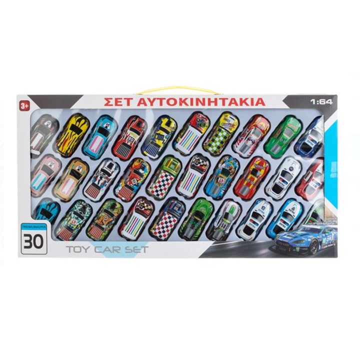 30 darabos Játék- és gyűjteményi készlet, 1:64 autók