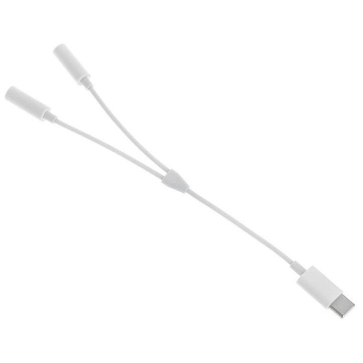 Adaptor USB Type C la 2xAUX, Alb
