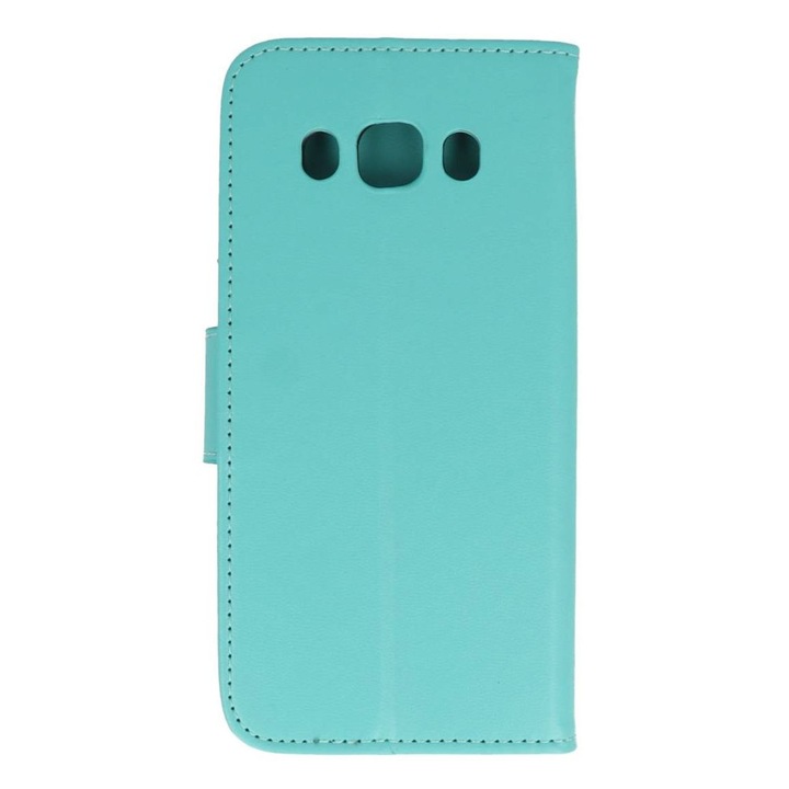 Husa telefon B.D.L, tip portofel pentru Samsung Galaxy J5 2016, turcoaz, cu suport pentru carduri si bani