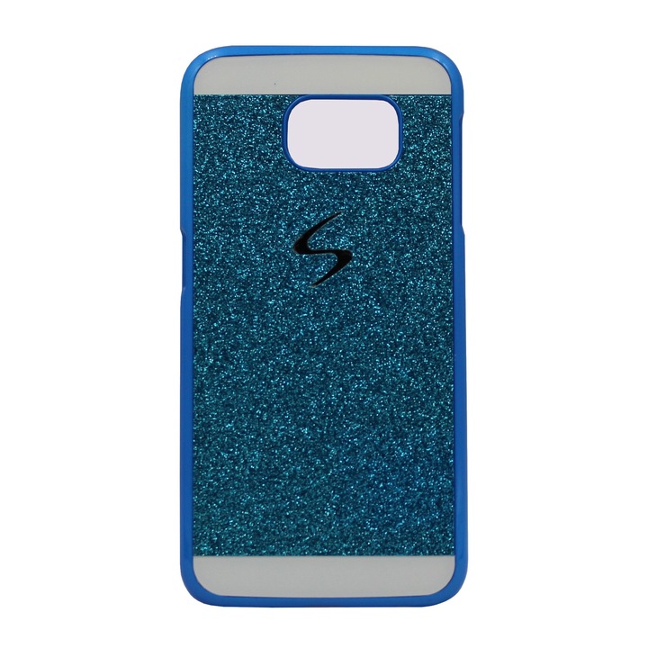 Husa telefon albastru pentru Samsung Galaxy S6, silicon, plastic, 3D, protectie completa