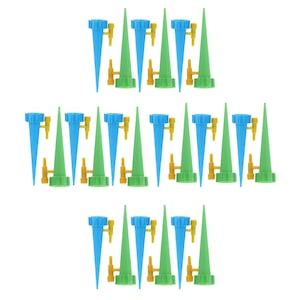 Set 24 Picuratoare Premium SUPER TRENDS®, cu Valva Pentru Irigare Plante, Material PVC, Albastru si Verde
