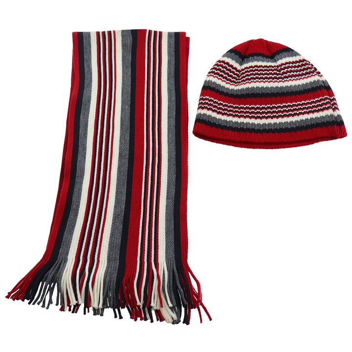 Set caciula si fular Yliko, 100% acrilic, unisex, multicolor