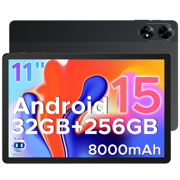 Таблет DOOGEE TAB G6+, Android 15, 11 инча, 20GB RAM, 128GB ROM, 8000mAh, Черен