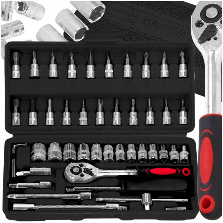 Комплект от 46 ключове, Zam, закалена стомана, с куфар за носене