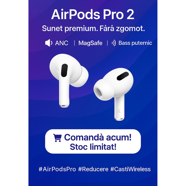 AirPods Pro 2 fülhallgató, Prémium hangzás. Zajmentes. ANC, MagSafe, erőteljes basszus