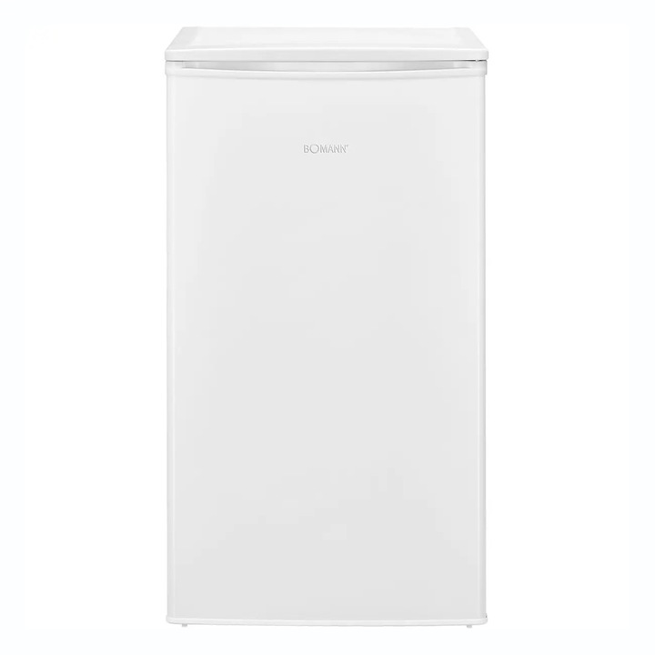 Congelator Bomann, GS7256W, H 83.5 cm, volum 60 litri, ideal pentru spatii mici, birou, rulota, congelare 4 stele, consum redus, inghetare rapida, temperatura ajustabila, 3 compartimente, tava cuburi gheata, usa reversibila, picioare ajustabile, alb