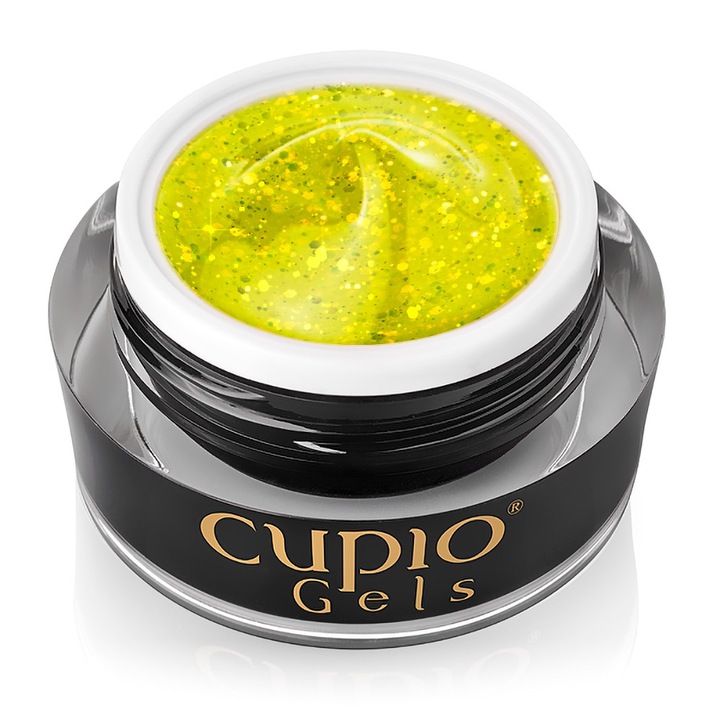 Gel UV de constructie, Cupio, Glitter Neon, Verde, 15ml