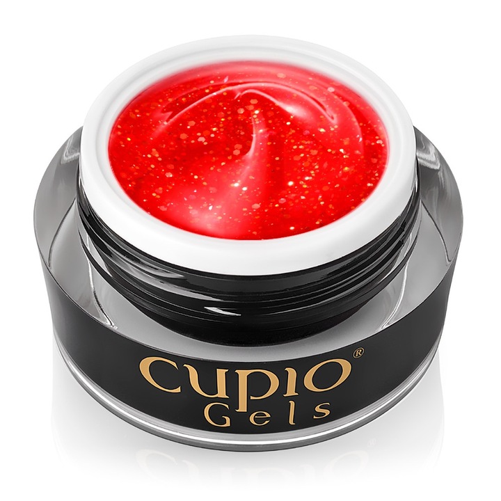 UV гел за изграждане Cupio Glitter Neon - Summer Flame, многоцветен, 15 мл