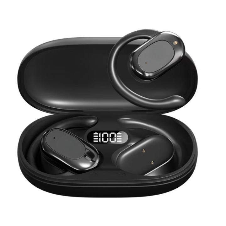 X97 Sport vezeték nélküli fülhallgató – Bluetooth 5.49, 9 órás akkumulátor-üzemidő, prémium hangminőség, kettős üzemmód, maximális kényelem, tok LED kijelzővel - fekete