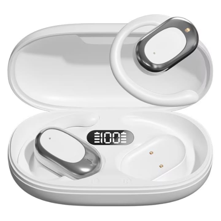 Casti Wi-Fi i18 model nou 2021, functie Bluetooth V5.0+, Profesionale, 3D sound, Touch Control, POP-UPS, IPX5, microfon, compatibile cu Bluetooth precum Iphone, Samsung, Huawei, LG, recunoastere automata dupa conectare, culoare Alb