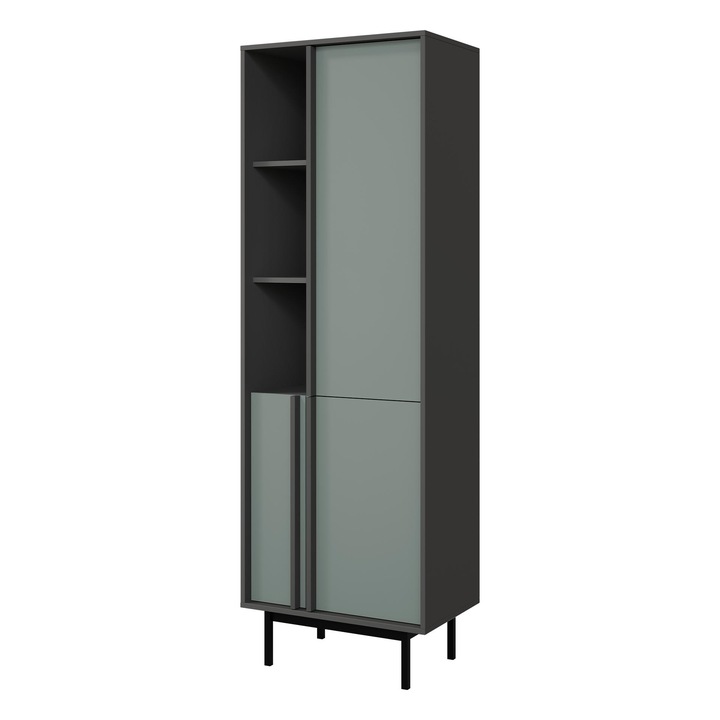 Raft Wektus 3D WK03, MIRJAN 24, antracit / aloe, 195x43x63 cm