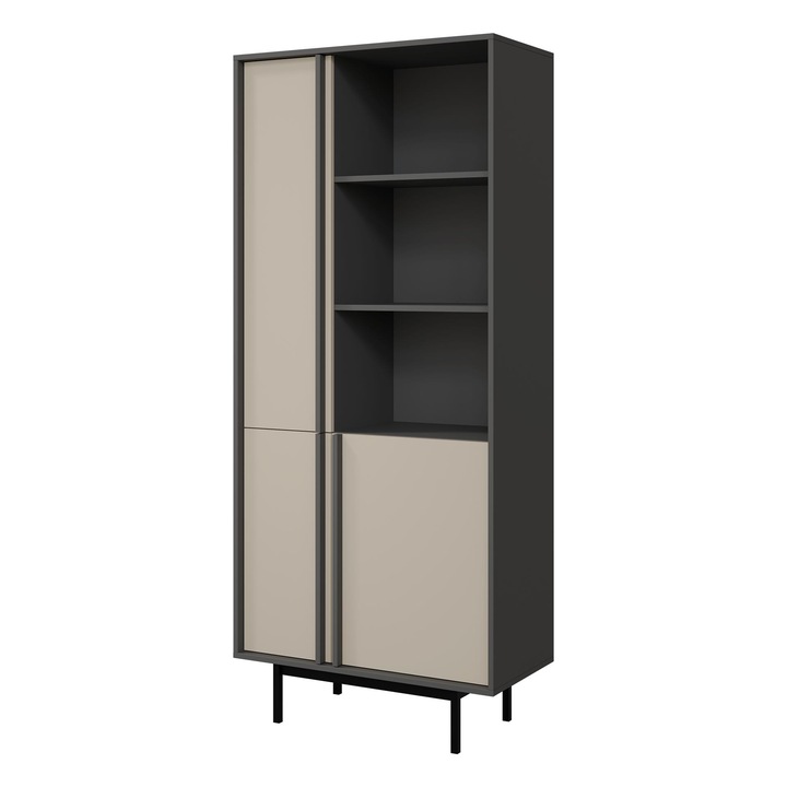 Raft Wektus 3D WK02, MIRJAN 24, antracit / bej deschis, 195x43x83 cm