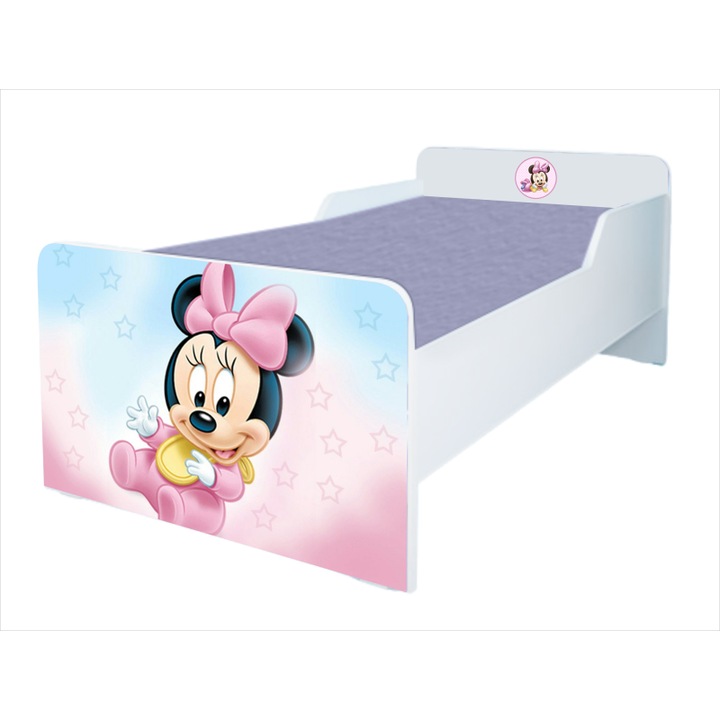 Бебешко легло Minnie, 180x80 см, с включени предпазител и матрак