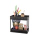 Organizator bucatarie multifunctional VarioShop®, cu doua rafturi extensibile si carlige, raft blat pentru condimente, accesorii de baie sau birou, design compact, 36 x 40 x 22 cm, Negru