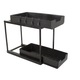 Organizator bucatarie multifunctional VarioShop®, cu doua rafturi extensibile si carlige, raft blat pentru condimente, accesorii de baie sau birou, design compact, 36 x 40 x 22 cm, Negru