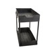 Organizator bucatarie multifunctional VarioShop®, cu doua rafturi extensibile si carlige, raft blat pentru condimente, accesorii de baie sau birou, design compact, 36 x 40 x 22 cm, Negru
