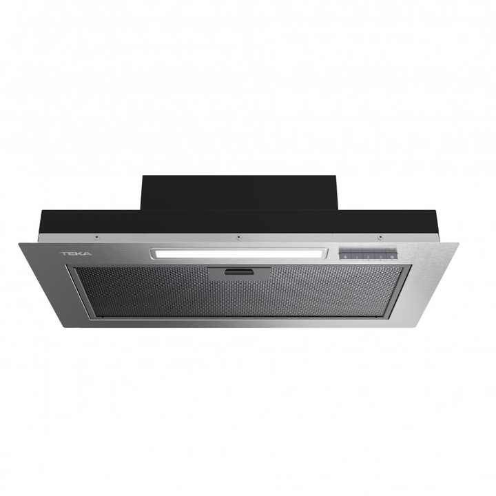Hota incorporabila, integrata, Teka GFI 63030 KOS IX, 60 cm, 316 m3/h, clasa D, Inox/sticla neagra